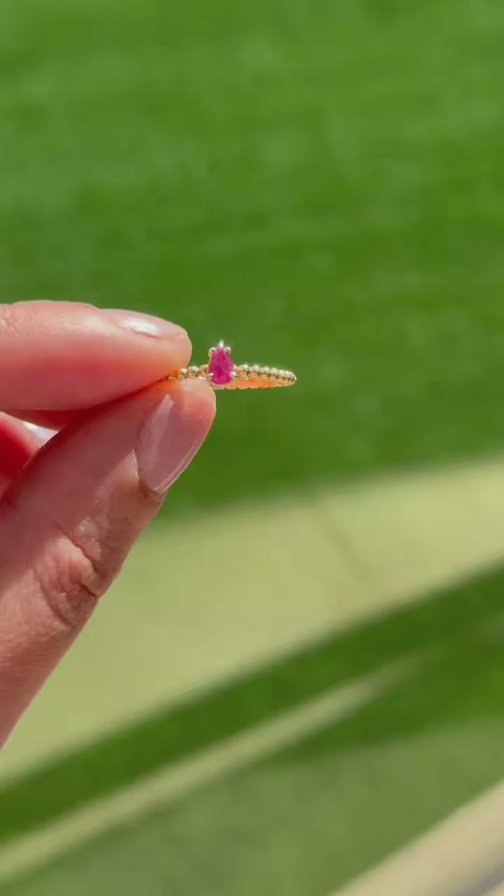 Anel Rubi Ouro 18k