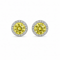Brinco Moissanite Yellow Fancy Prata 925