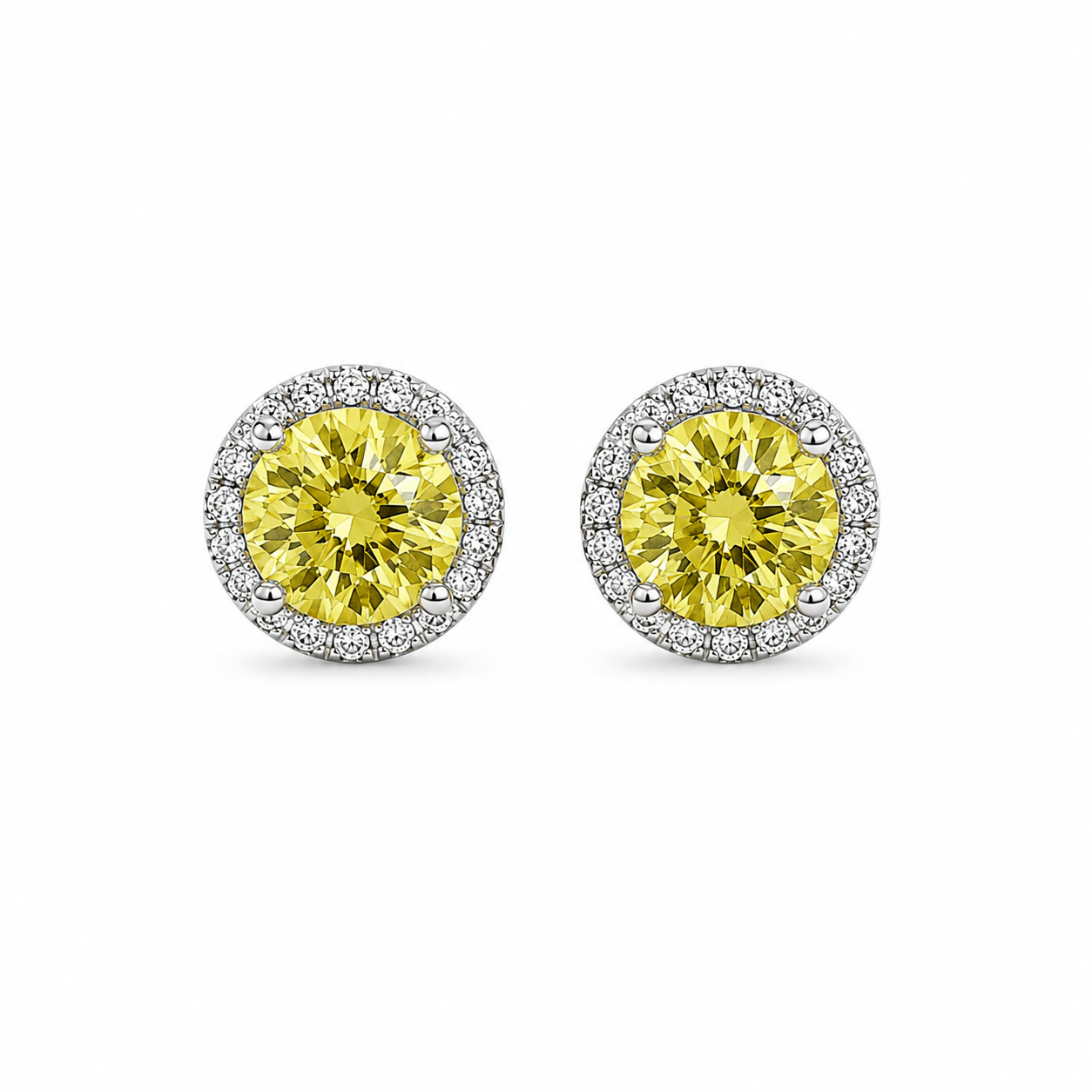Brinco Moissanite Yellow Fancy Prata 925