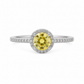 Anel Moisanite Yellow Fancy Prata 925