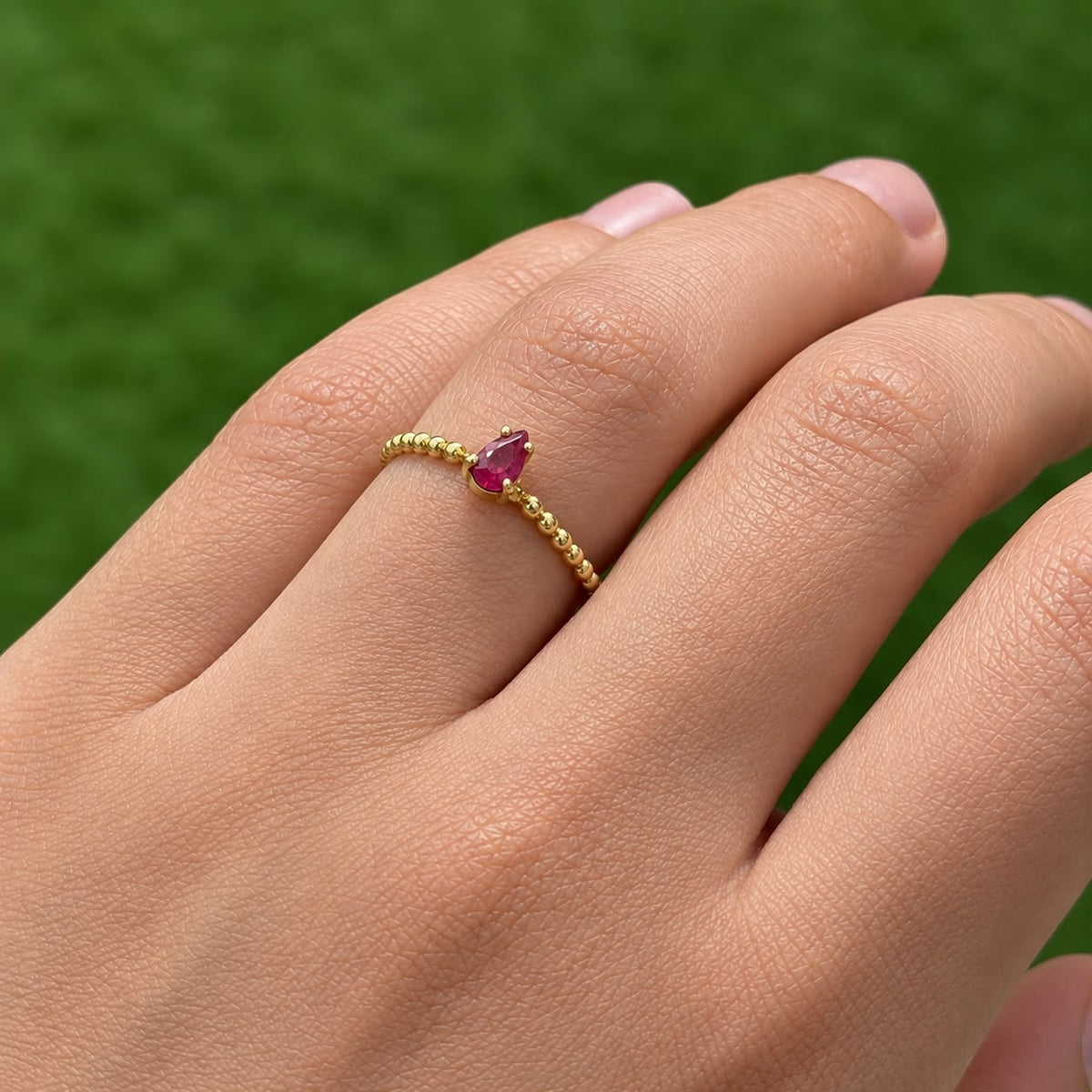 Anel Rubi Ouro 18k