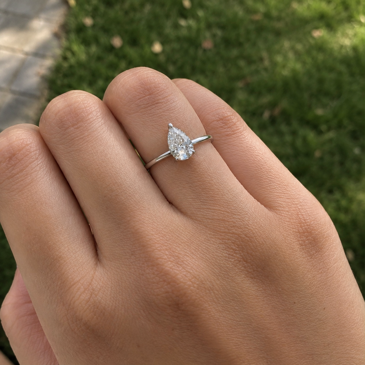 Anel Diamante 1ct Ouro Branco