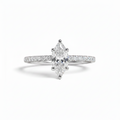 Anel Navete Moissanite Prata 925