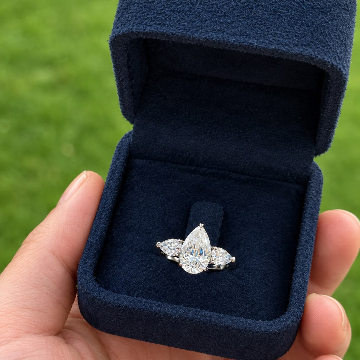 Anel Gota Moissanite Prata 925