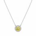 Colar Moissanite Yellow Fancy Prata