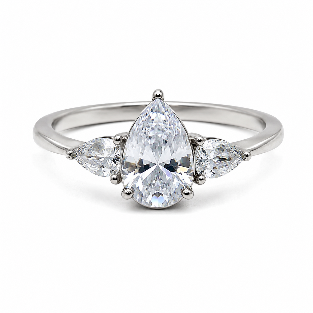 Anel Gota Moissanite e Prata 925